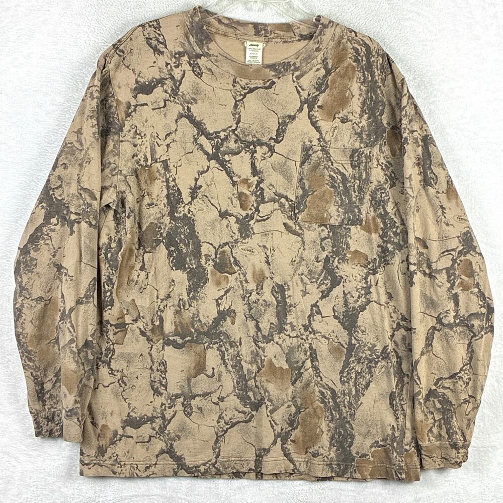 VTG Liberty Shirt Mens L Brown Natural Gear Camo Hunting Outdoors Hiking Camping
